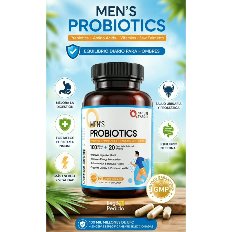 Probióticos Mens Nature Target 100 billones 90cap Probióticos Mens Nature Target 100 billones 90cap