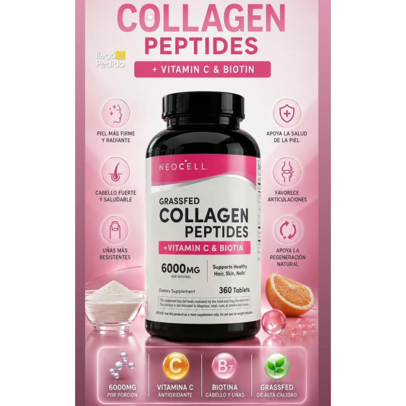 Super Colágeno + Vitamina C & Biotin NeoCell 6.000mg 360tab