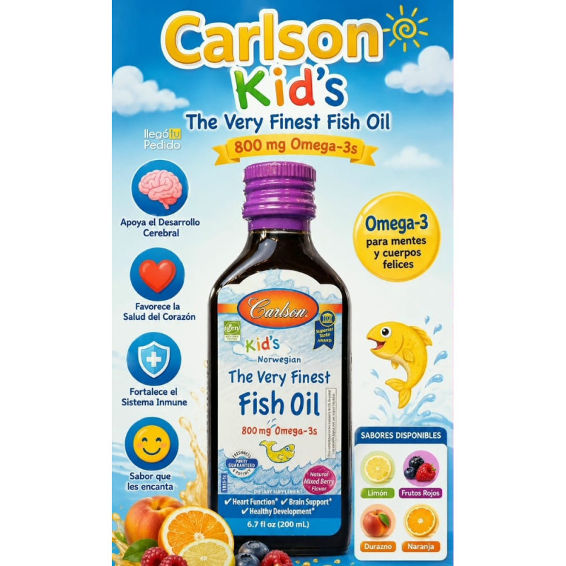 Omega 3 Carlson Kid's 800mg Limón 200ml