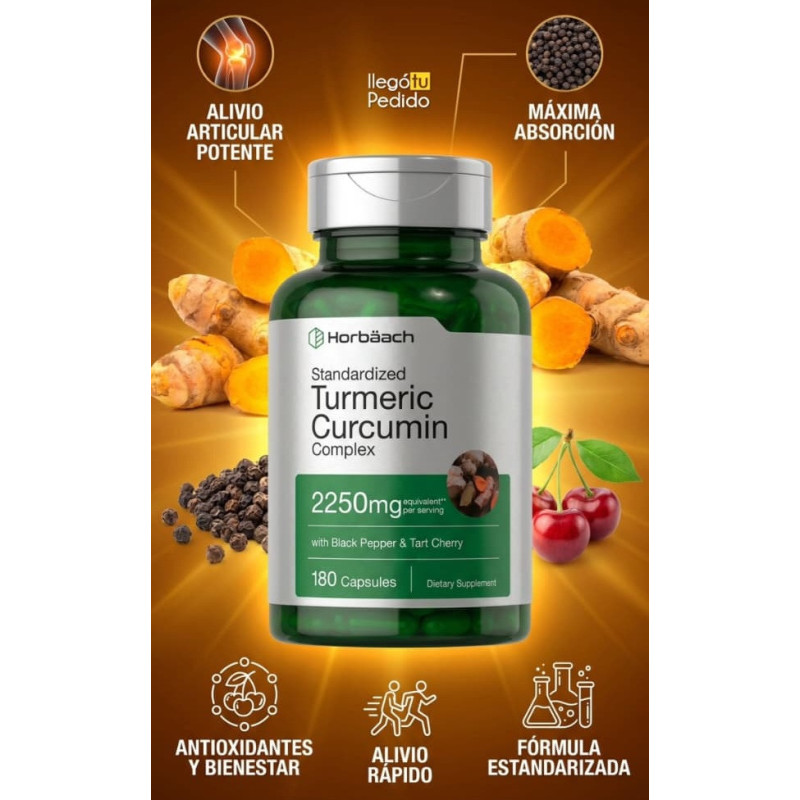 Cúrcuma Complex Horbaach 2250mg  180cap