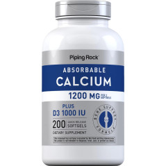 Calcio + D3 Piping Rock 1.200mg 200cap